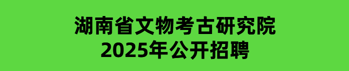 湖南省文物考古研究院2025年公开招聘